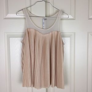 LC Lauren Conrad Sweetheart Pleated Sheer Tank Top